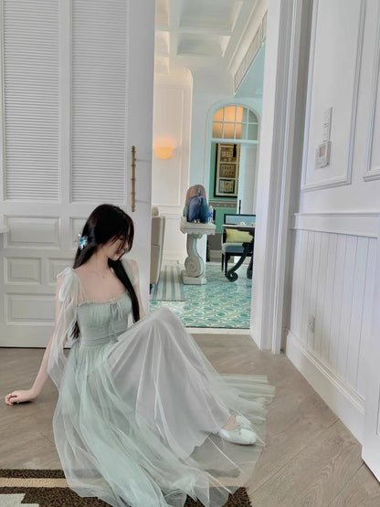 25Aug. 綠野仙蹤薄荷漫綠網紗渡假洋裝