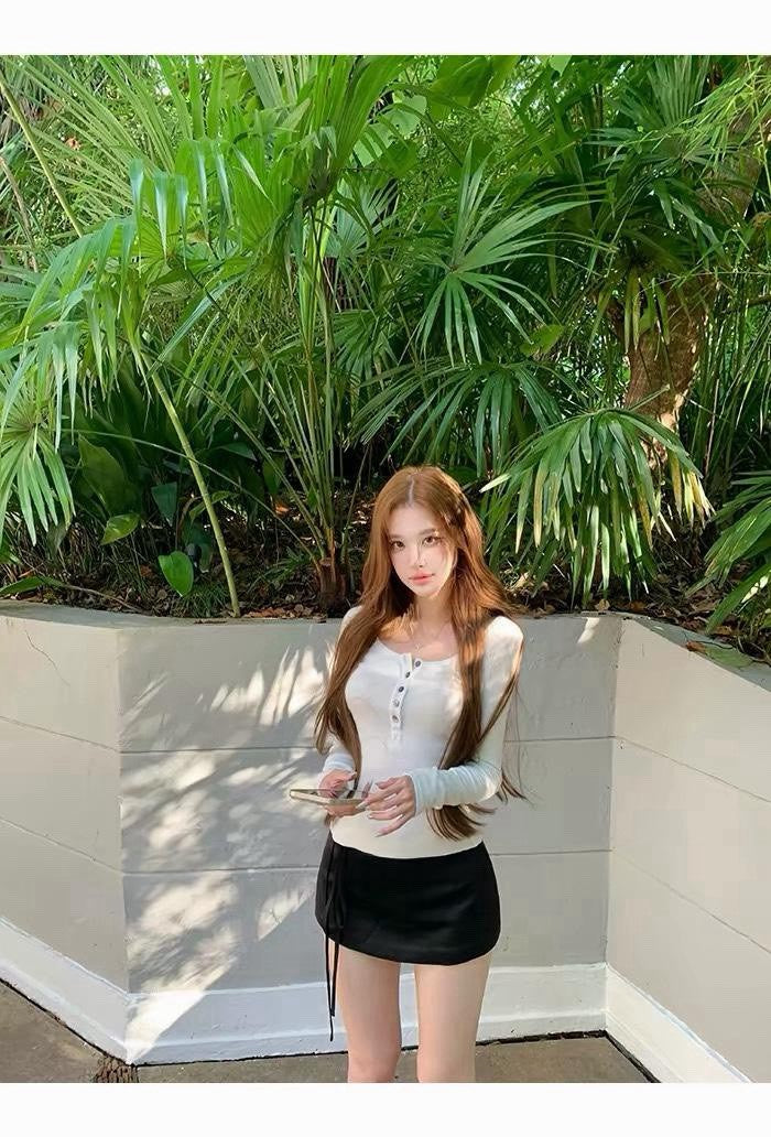 26Sep. 白女baggy基礎華夫格紋百搭上衣兩版型 白