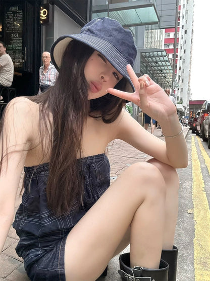 25Oct. 丹寧時光機寬鬆原色高腰牛仔短褲