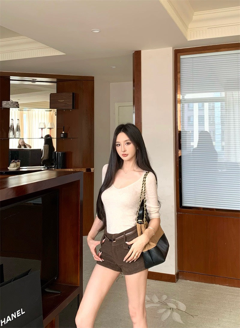 25Nov. 基礎款入冬打底針織上衣2版型 咖/杏