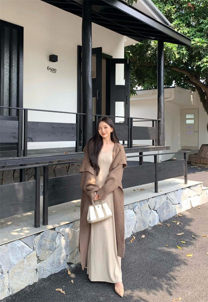 25Dec. 冬日氛圍基礎百搭針織收腰花瓣裙2色 大女主翻領外套 長版系列