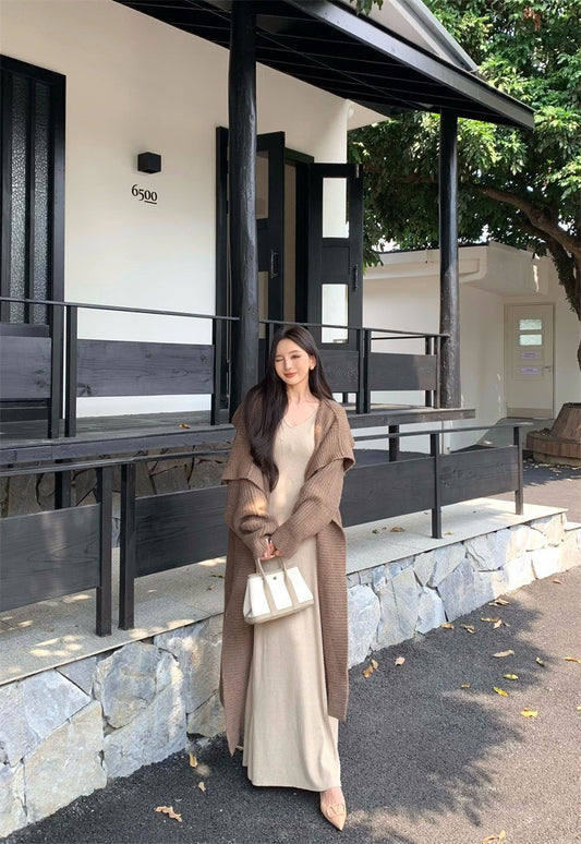 25Dec. 冬日氛圍基礎百搭針織收腰花瓣裙2色 大女主翻領外套 長版系列