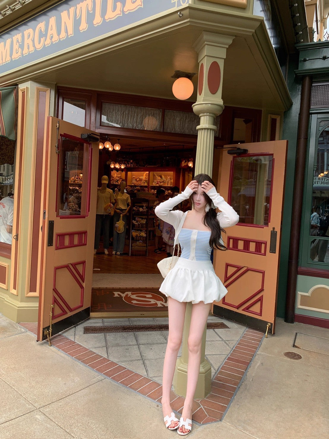 25Sep. 海鹽蘇打甜美針織抹胸2件組 花苞高腰裙