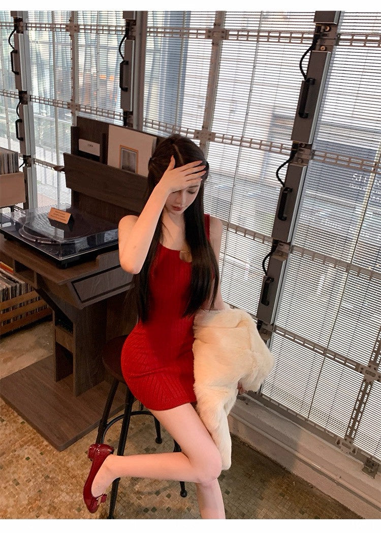 26Jan. 摯愛辣妹裙 純慾紅針織包臀裙