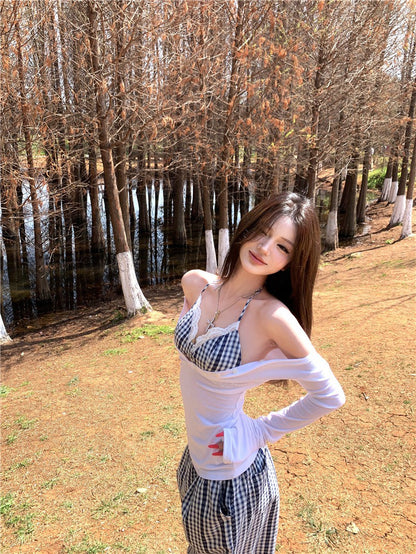 26Apr. 辣妹夏日 棉質透氣度假感格紋套裝