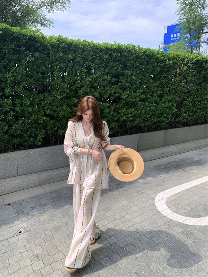 Jun. 渡假老錢 花綠點紋暈染印花2版型設計（襯衫/休閒褲）