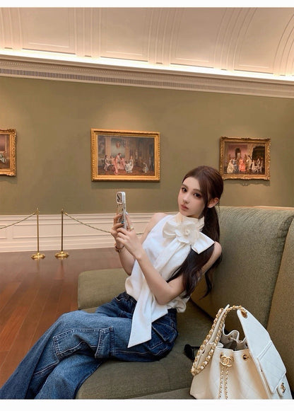 26Apr. Girly samstag公主山茶花無袖襯衫 白