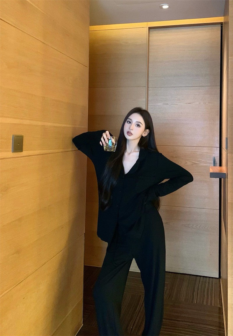 25Jul. slumber party簡約老錢3版型居家服 黑