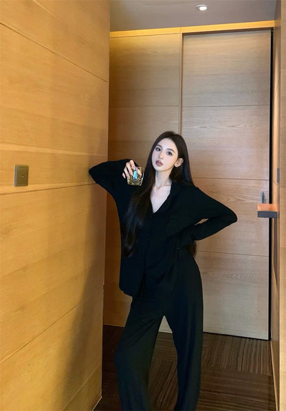 25Jul. slumber party簡約老錢3版型居家服 黑