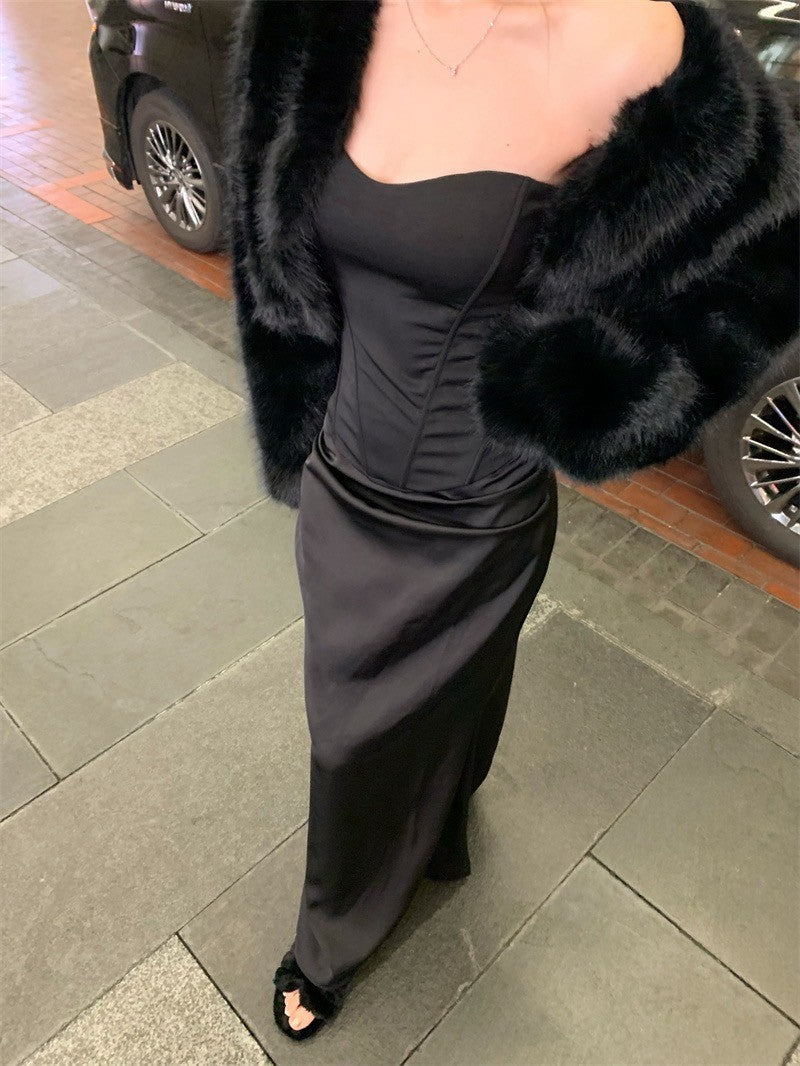 Jan. 神秘黑 顯瘦魚骨抹胸 法式半身裙