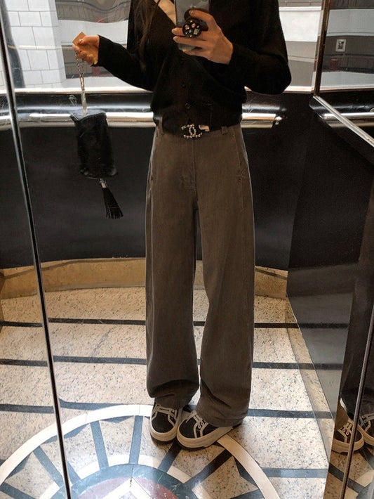 25Nov. 復古vtg水洗色解構版型棉料休閒褲 橄欖卡