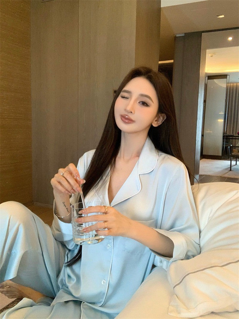 May. 好穿自留 慵懶寬鬆緞面睡衣套裝