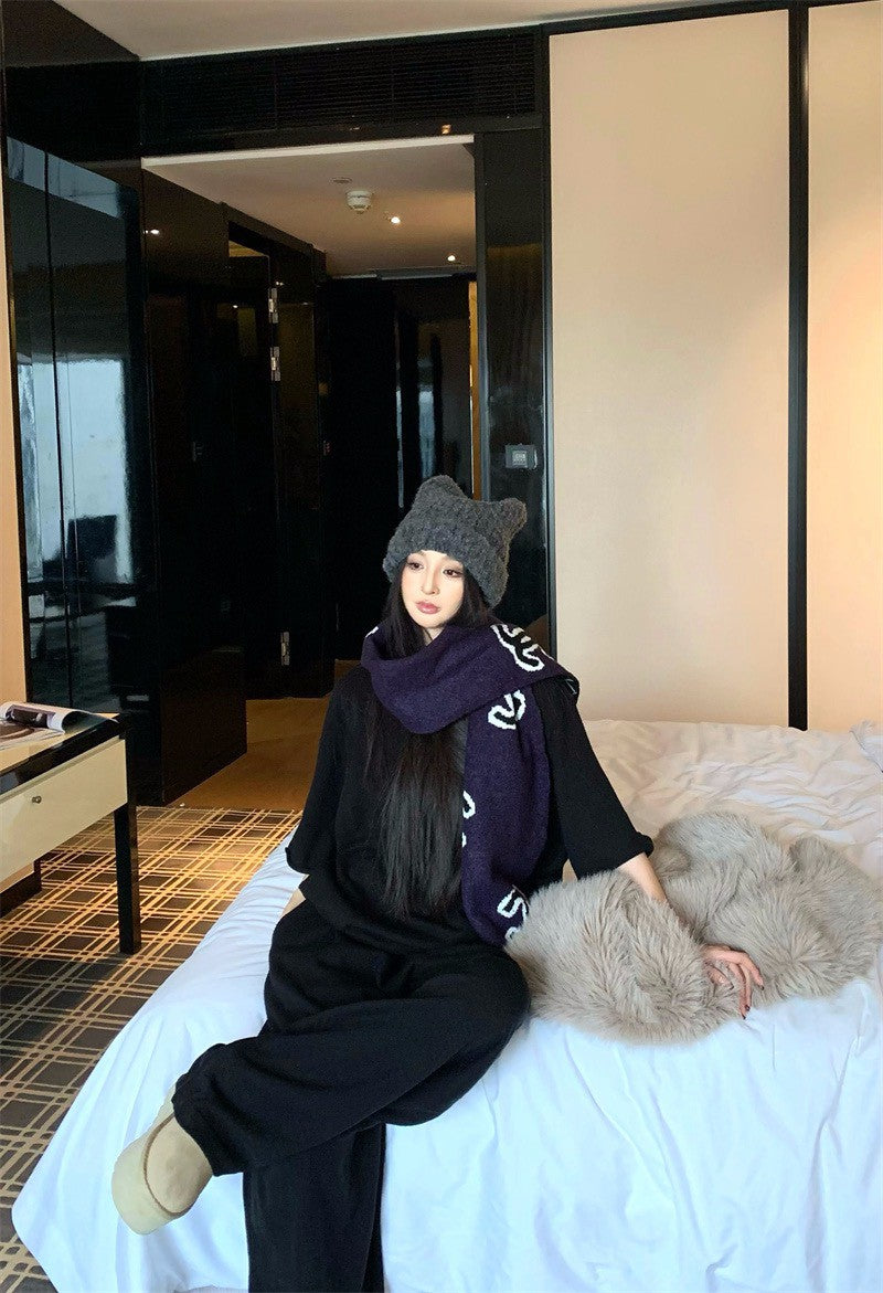 26Jan. Lazy hoodie羊毛雲朵美式過冬套裝 深黑