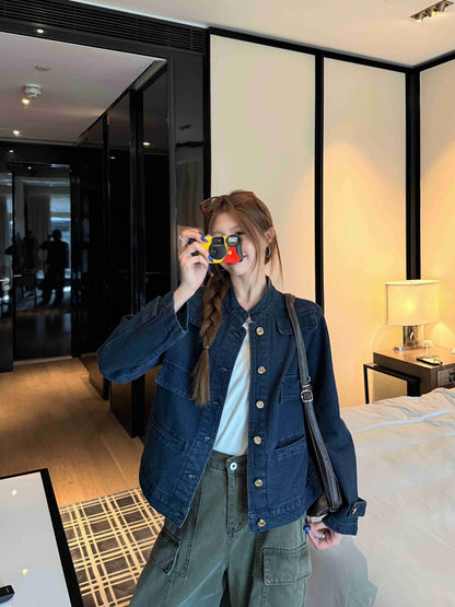 25Dec. 騎士日誌正肩金牌釦丹寧外套