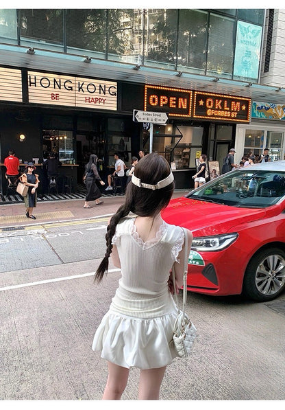 25Sep. 溫柔掛高密不透紗針織蕾絲背心