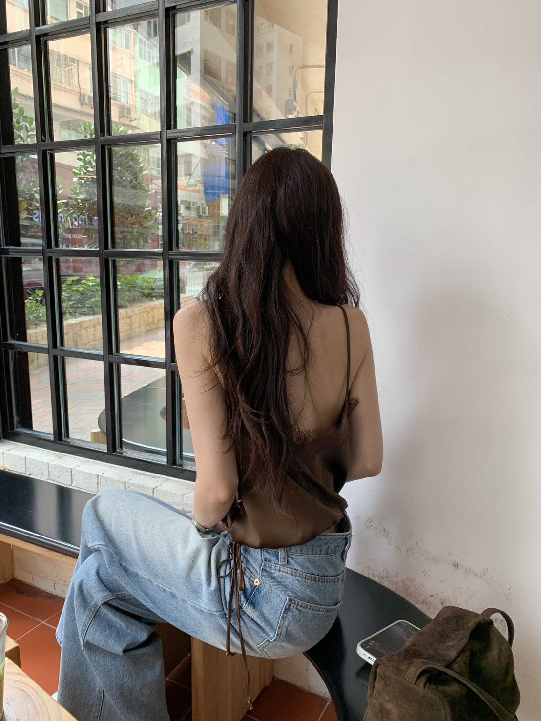 26Apr. 韓chic蕾絲拼接細肩背心 粉/咖/黑