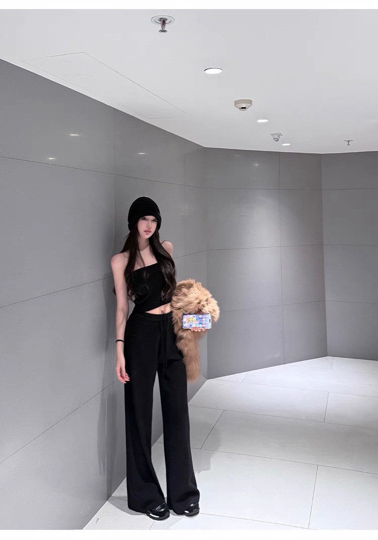 25Dec. 美式辣妹粗針百搭彈力抹胸 黑