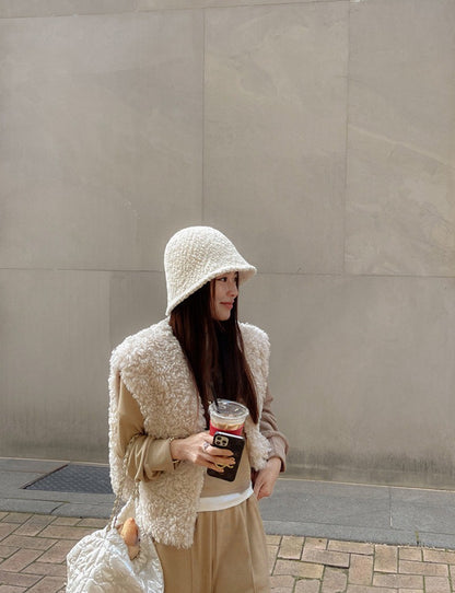 25Dec. 圈圈軟羊羔寬鬆馬甲外套