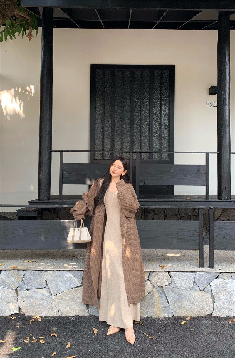 25Dec. 冬日氛圍基礎百搭針織收腰花瓣裙2色 大女主翻領外套 長版系列