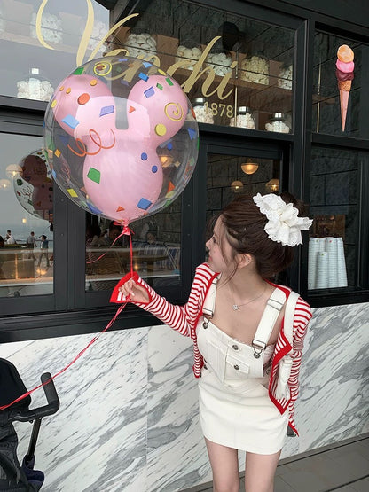 25Nov. 春日小記 復古紅白條紋針織圓領開衫