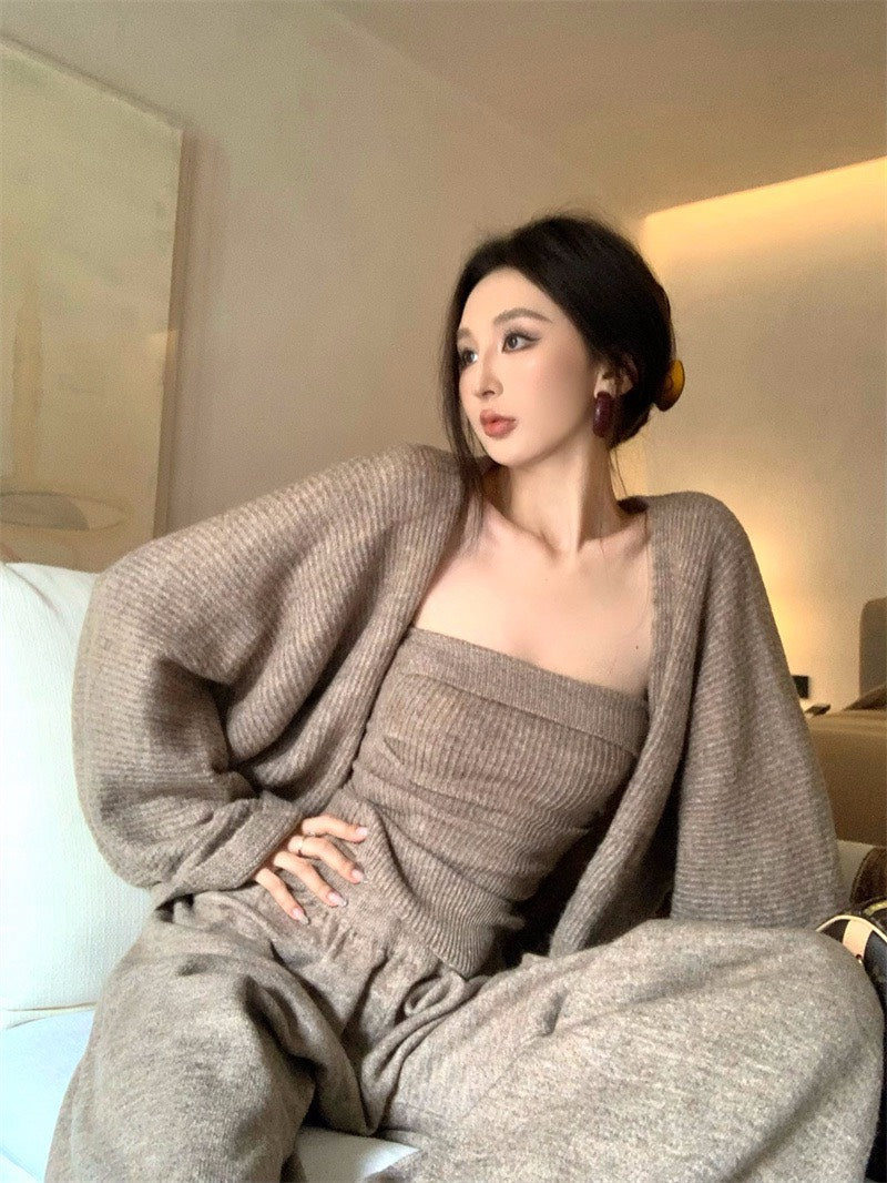 25Nov. 針織溫柔鄉顯瘦卡其色系三件套