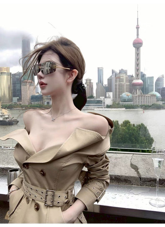 25Oct. 經濟上美學MAR*GONG雙排扣風衣外套套裝 卡其色