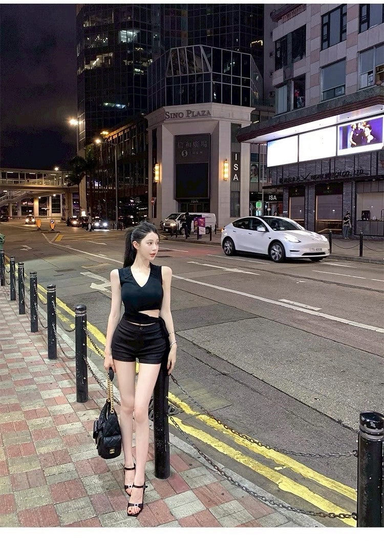 25Jul. 韓女性感純欲綁帶縷空V領背心