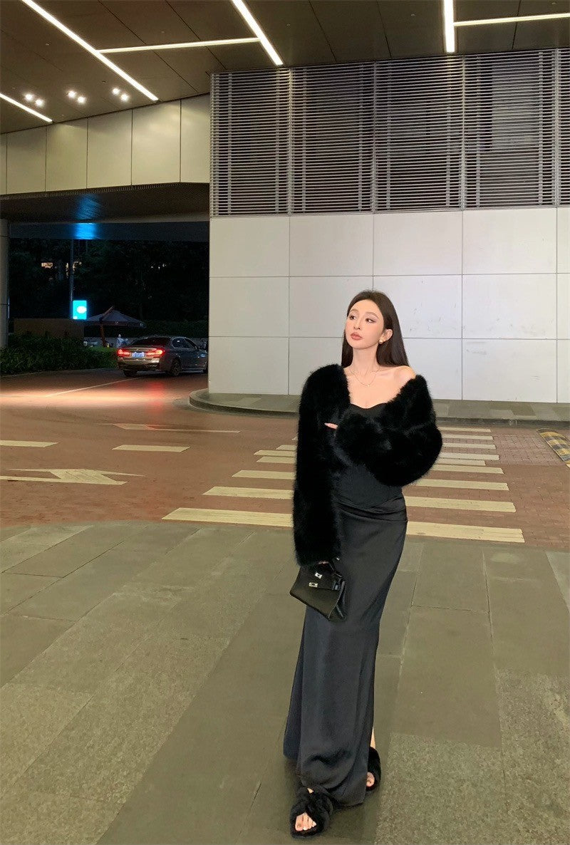 Jan. 神秘黑 顯瘦魚骨抹胸 法式半身裙