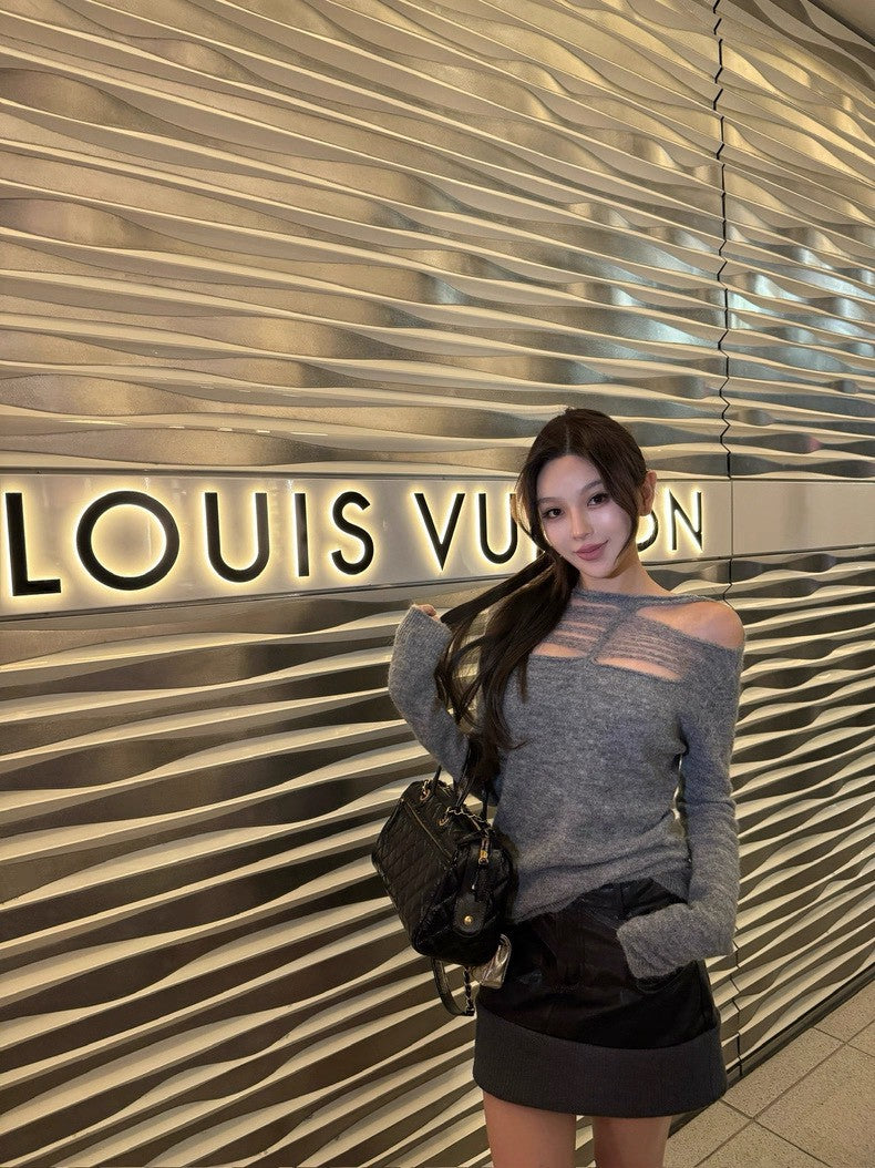 26Jan. 高級感手工縷空絲線圓領針織上衣 4色