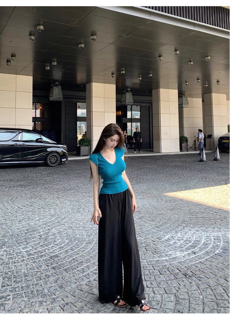 25Sep. 美白濾鏡顯瘦修身針織上衣 火龍果紅/尼斯藍