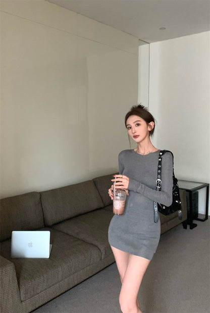 25Jul. 復古緊身套頭針織衣 灰