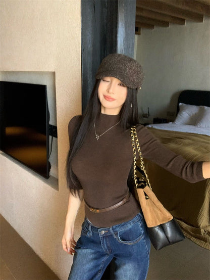 25Nov. 基礎款入冬打底針織上衣2版型 咖/杏