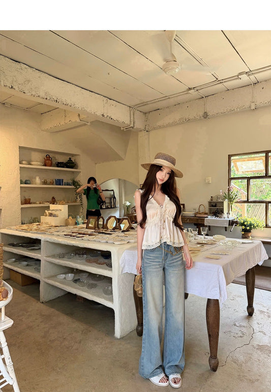 26Apr. 流浪地球🌍Ys1淺藍刷色做舊牛仔褲