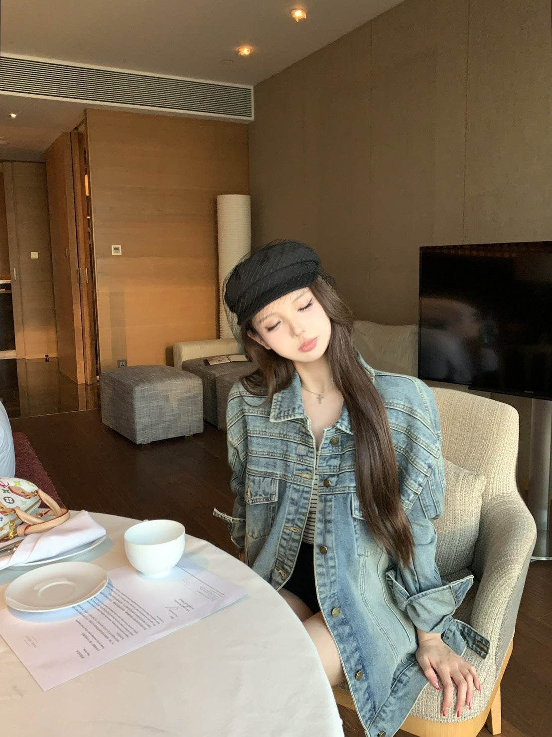 25Dec. Cat步行休閒設計感寬鬆牛仔夾克