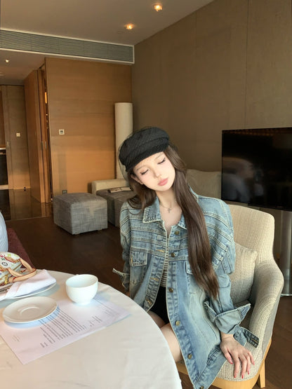 25Dec. Cat步行休閒設計感寬鬆牛仔夾克