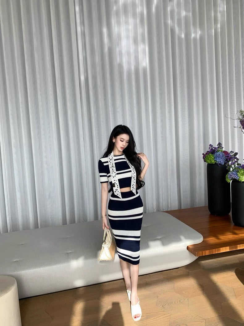26Apr. 優雅老錢 RL鬆弛感條紋針織半身裙套裝