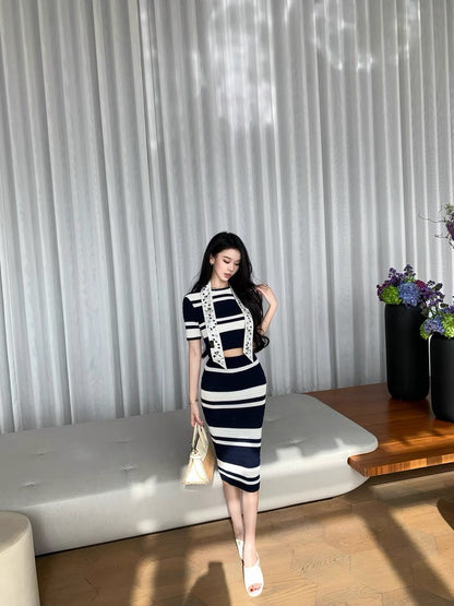 26Apr. 優雅老錢 RL鬆弛感條紋針織半身裙套裝