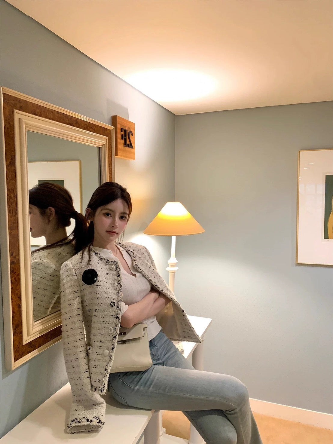 25Nov. 慢調巴黎香氛千金白粗呢小香外套