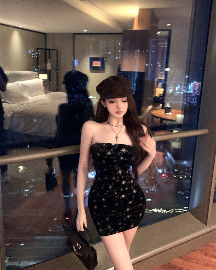 26Jan. 聖誕性感小黑裙可拆卸毛毛絨洋裝