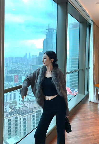 25Dec. 慕斯奶皮糯感毛毛外套 懶人休閒褲套裝 深色系