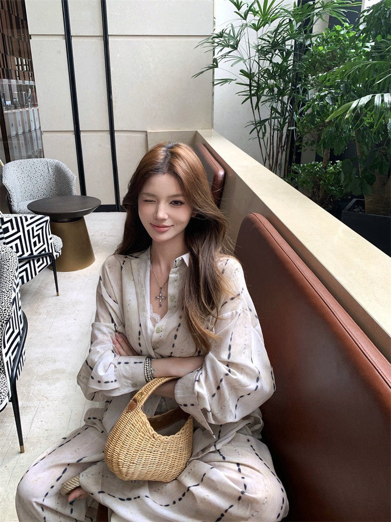 Jun. 渡假老錢 花綠點紋暈染印花2版型設計（襯衫/休閒褲）