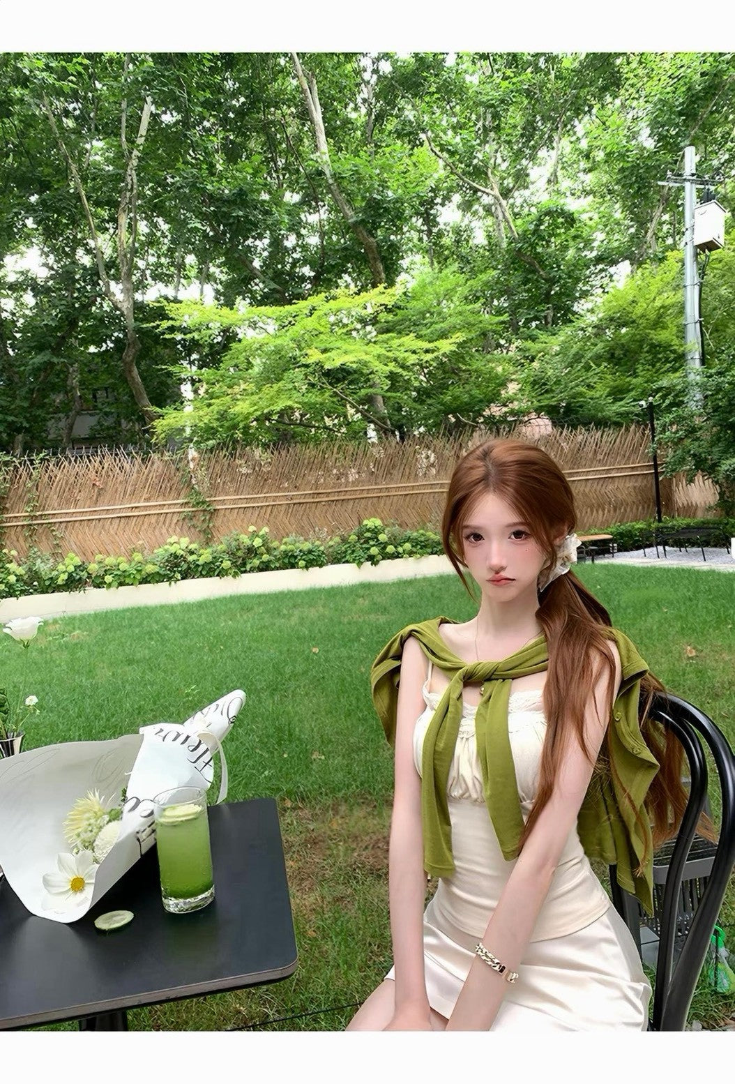 26Jul. 韓女冰感呼吸 氣質蕾絲背心防曬外套兩件套