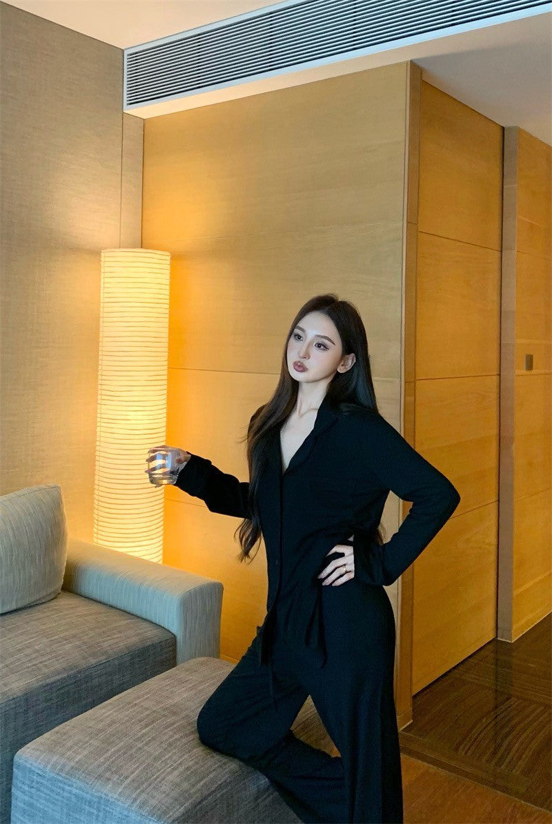 25Jul. slumber party簡約老錢3版型居家服 黑