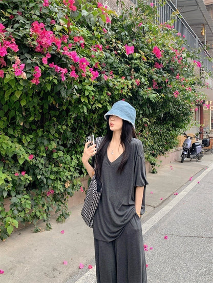 25Oct. 韓chic慵懶蝙蝠袖紙片上衣/休閒褲