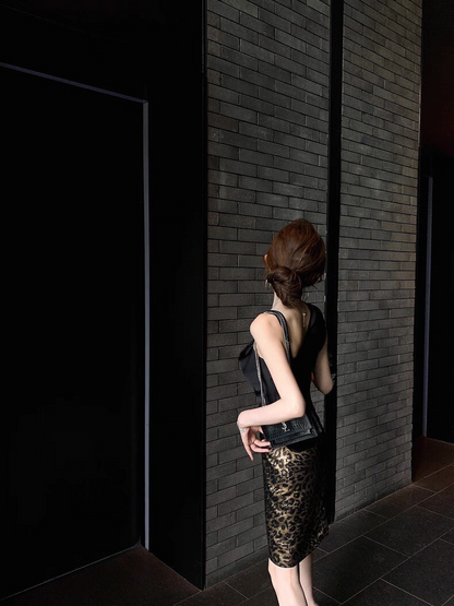 25Oct. 豹紋Wild紙醉金迷燙金印花復古半身裙