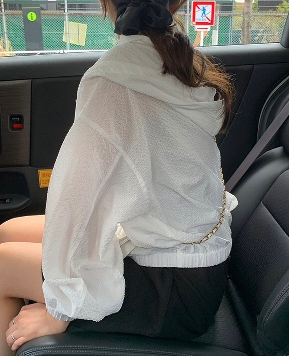 25Oct. 韓系少女素顏空調連帽抽繩外套 白