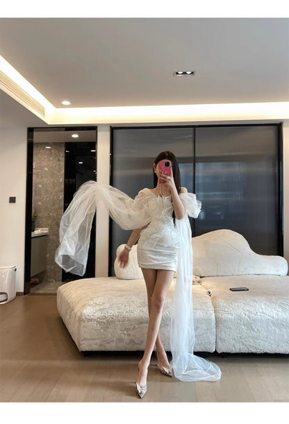 25Oct. 歐美浪漫女神生日裙 可拆卸 釘珠抹胸裙