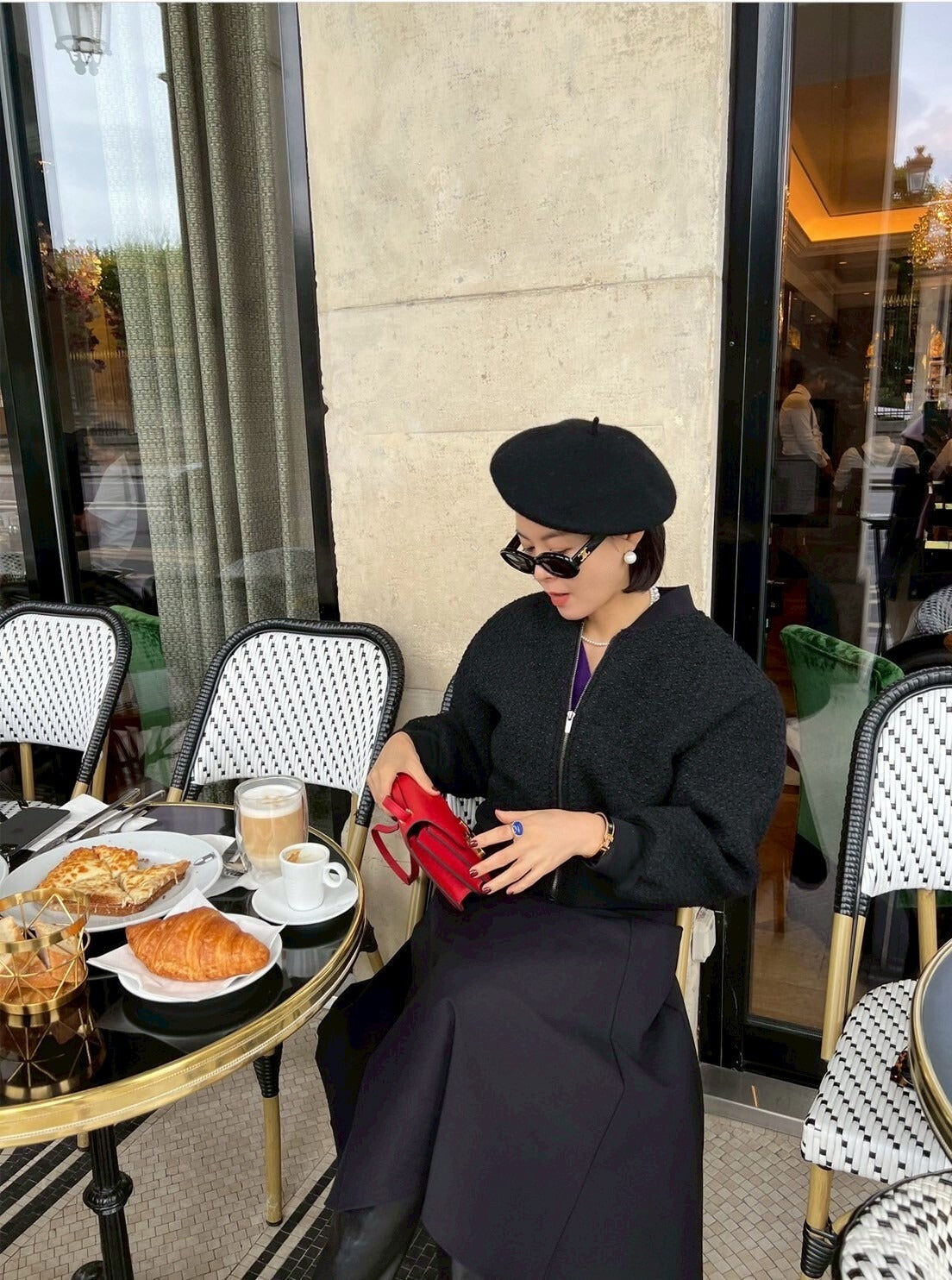 25Sep. 巴黎輕奢粗呢小香夾克外套 純黑