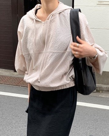 25Oct. 韓系少女素顏空調連帽抽繩外套 淺卡