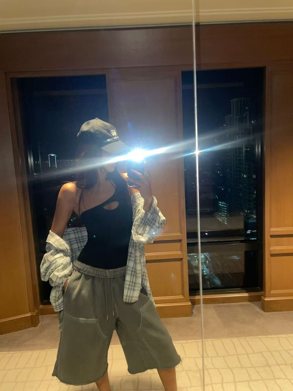 25Oct. 寬鬆休閒通勤格紋襯衫 藍/黑灰